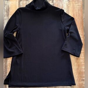 Chico's Black Tunic With 3/4 Bell Sleeves, Size 1 (8-10) Medium